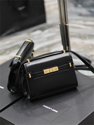 Y.S.L MANHATTAN MINI Crossbody Bag In BOX Saint Laurent Black Color