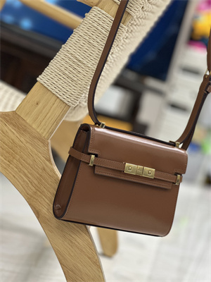 Y.S.L MANHATTAN MINI Crossbody Bag In BOX Saint Laurent Brown Color