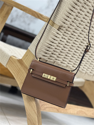 Y.S.L MANHATTAN MINI Crossbody Bag In BOX Saint Laurent Brown Color