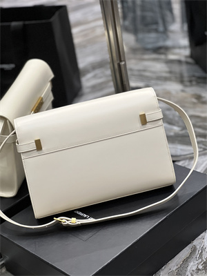Y.S.L MANHATTAN Shoulder Bag In BOX Saint Laurent White Color