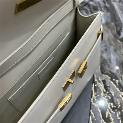 Y.S.L MANHATTAN Shoulder Bag In BOX Saint Laurent White Color