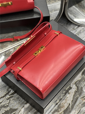Y.S.L MANHATTAN Shoulder Bag In BOX Saint Laurent Red Color