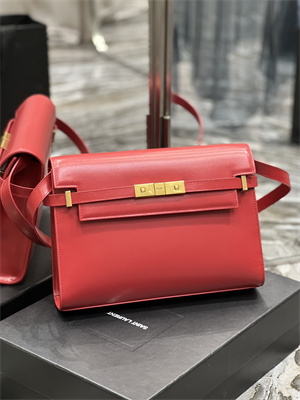 Y.S.L MANHATTAN Shoulder Bag In BOX Saint Laurent Red Color
