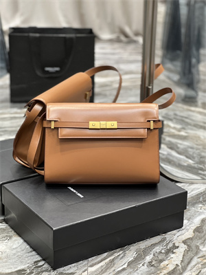 Y.S.L MANHATTAN Shoulder Bag In BOX Saint Laurent Brown Color