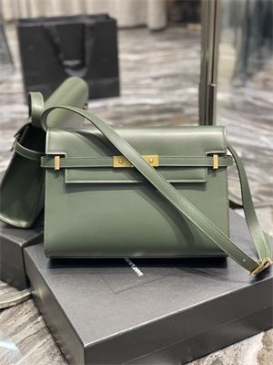 Y.S.L MANHATTAN Shoulder Bag In BOX Saint Laurent Green Color