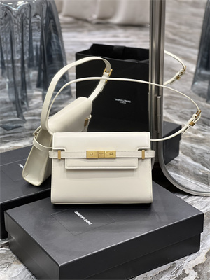 Y.S.L MANHATTAN SMALL Shoulder Bag In BOX Saint Laurent White Color