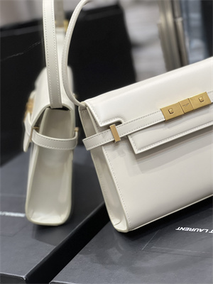 Y.S.L MANHATTAN SMALL Shoulder Bag In BOX Saint Laurent White Color