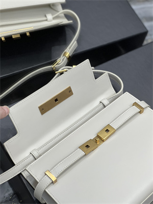 Y.S.L MANHATTAN SMALL Shoulder Bag In BOX Saint Laurent White Color