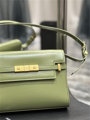 Y.S.L MANHATTAN SMALL Shoulder Bag In BOX Saint Laurent Lt Green Color