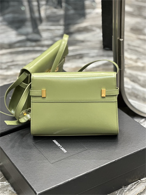 Y.S.L MANHATTAN SMALL Shoulder Bag In BOX Saint Laurent Lt Green Color