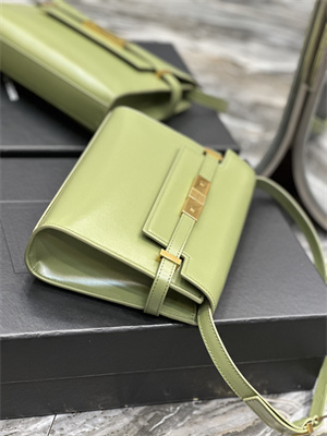 Y.S.L MANHATTAN SMALL Shoulder Bag In BOX Saint Laurent Lt Green Color