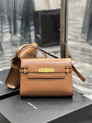 Y.S.L MANHATTAN SMALL Shoulder Bag In BOX Saint Laurent Brown Color