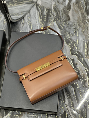 Y.S.L MANHATTAN SMALL Shoulder Bag In BOX Saint Laurent Brown Color