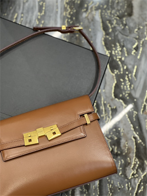 Y.S.L MANHATTAN SMALL Shoulder Bag In BOX Saint Laurent Brown Color