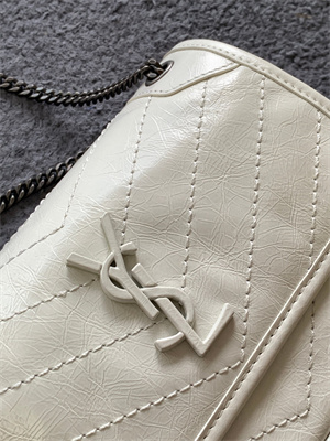 Y.S.L NIKI BABY In Vintage Leather White Color