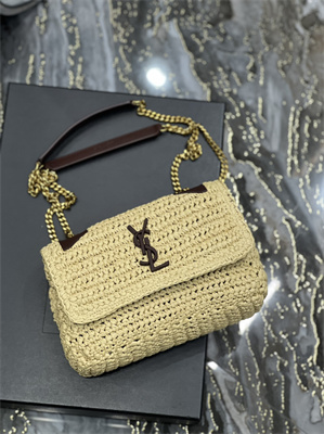 Y.S.L NIKI BABY In Raffia and Leather Beige Color