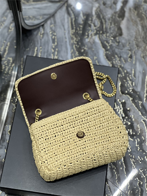 Y.S.L NIKI BABY In Raffia and Leather Beige Color