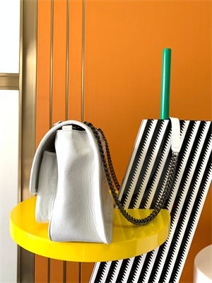 Y.S.L NIKI MEDIUM In Vintage Leather White Color