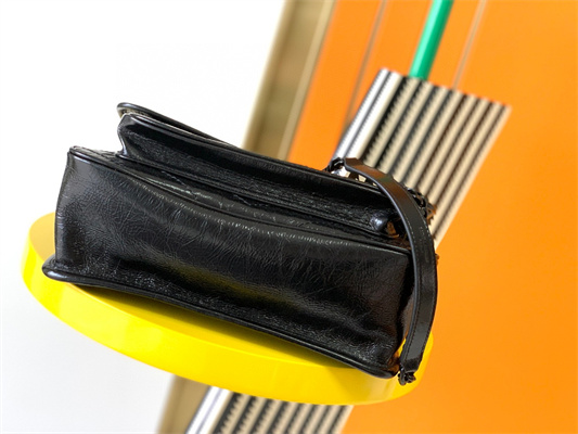 Y.S.L NIKI MEDIUM In Vintage Leather All Black Color