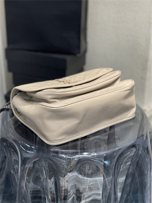 Y.S.L NIKI MEDIUM In Vintage Leather Greyish Brown Color