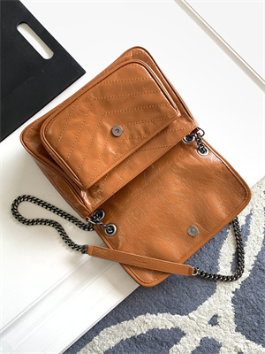 Y.S.L NIKI MEDIUM In Vintage Leather Brown Color