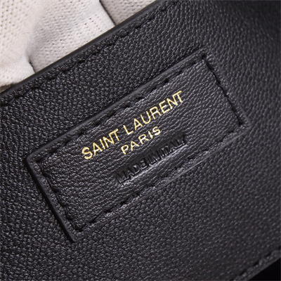 Y.S.L COLLEGE LARGE BAG IN QUILTED Leather Gold Tone Metal Black Color