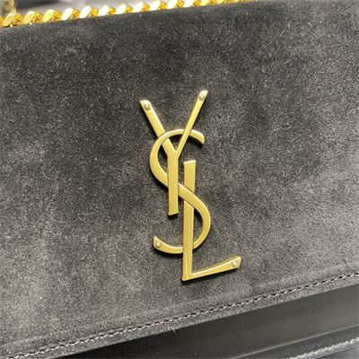 Y.S.L Sunset MEDIUM Bag In Suede and Smooth Leather Gold Tone Metal Black Color