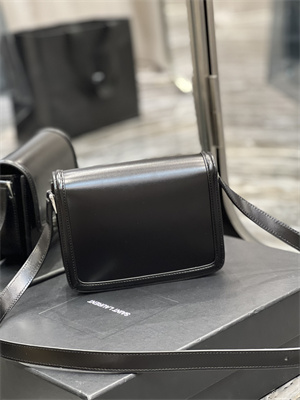 Y.S.L SOLFERINO SMALL SATCHEL IN BOX SAINT LAUREN Silver Tone Metal Black Color