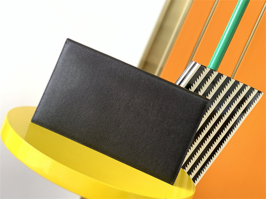 Y.S.L UPTOWN POUCH IN GRAIN DE POUDRE EMBOSSED LEATHER Black Color Gold Tone Metal