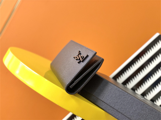 Y.S.L CASSANDRA CONTINENTAL WALLET IN GRAIN DE POUDRE EMBOSSED LEATHER Black Color