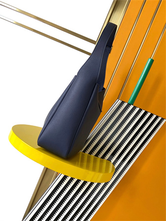 Y.S.L LE 5 A 7 Supple SMALL HOBO BAG In Navy Leather