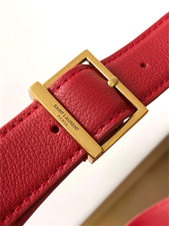 Y.S.L LE 5 A 7 Supple SMALL HOBO BAG In Red Leather