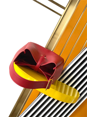 Y.S.L LE 5 A 7 Supple SMALL HOBO BAG In Red Leather