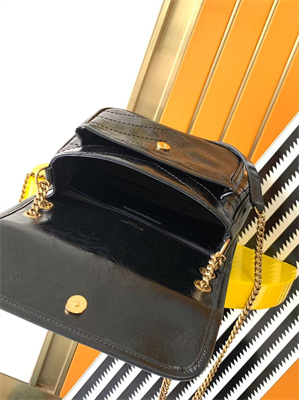 Y.S.L NIKI BABY In Vintage Leather Black-Gold Color