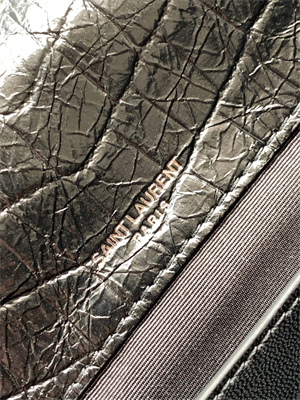 Y.S.L NIKI BABY In Vintage Crocodile embossed Leather Black