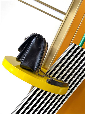 Y.S.L NIKI BABY In Vintage Leather Black-Silver Chain Color