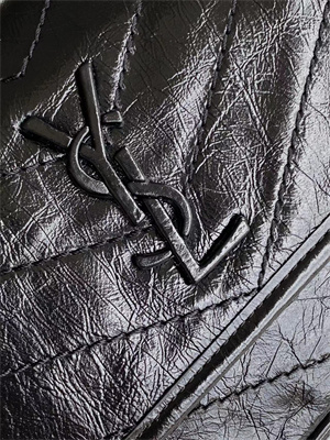 Y.S.L NIKI BABY In Vintage Leather Black-Silver Chain Color