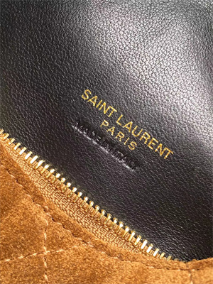 YSL ICARINO In Quilted Suede Cognac