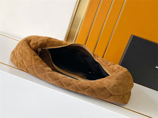 YSL ICARE HOBO In Quilted Suede Cognac