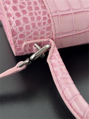 Women’s Hourglass Small Handbag Crocodile Embossed In Paris Pink