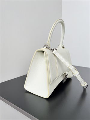Women’s Hourglass Small Handbag Grained  Calfskin In White