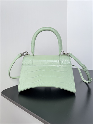 Women’s Hourglass Small Handbag Crocodile Embossed In Mint Green