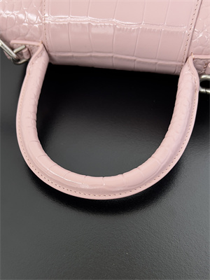Women’s Hourglass Small Handbag Crocodile Embossed In Ice Pink