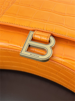 Women’s Hourglass Small Handbag Crocodile Embossed In Orange