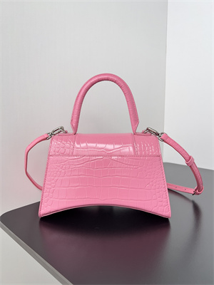 Women’s Hourglass Small Handbag Crocodile Embossed In Pink