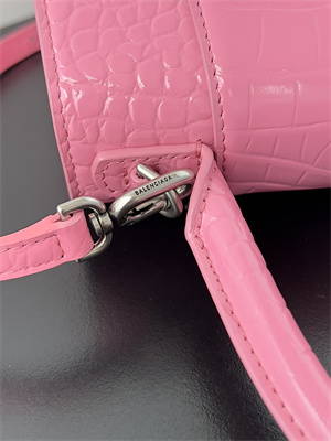 Women’s Hourglass Small Handbag Crocodile Embossed In Pink