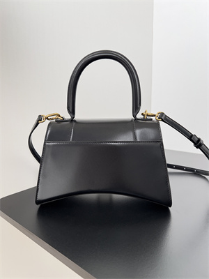 Women’s Hourglass Small Handbag Shiny Box Calfskin In Black