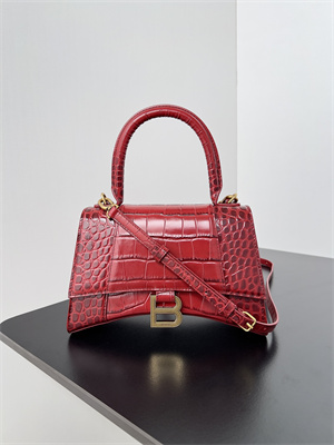 Women’s Hourglass Small Handbag Crocodile Embossed In Red