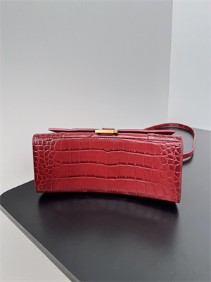 Women’s Hourglass Small Handbag Crocodile Embossed In Red