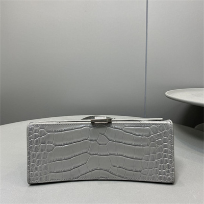 Women’s Hourglass Small Handbag Crocodile Embossed In Grey